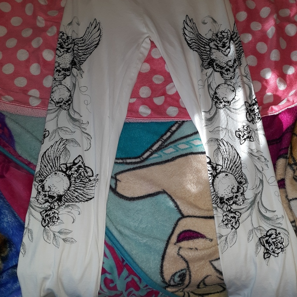 Platinum Plush Skull Lounge Pants